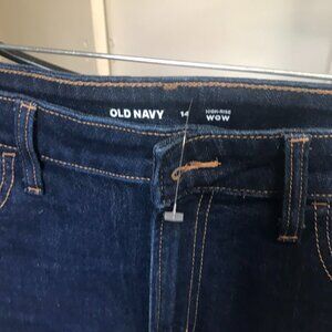 OLD NAVY DENIM SHORT SZ 14  HIGH RISE WOW NWOT STRETCH CUFF LEG